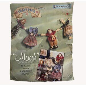 1997 Daisy Kingdom Noahs Ark Animal Rag Dolls 4 Pre-Printed Panel Craft Sewing